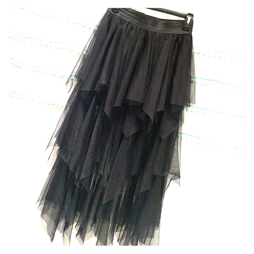 Woman’s Sheer Tutu Mesh Layered  Midi Skirt Sz XL